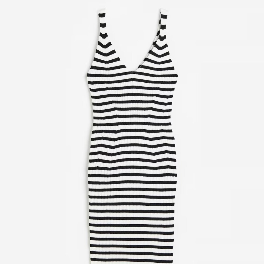 H&M Rib-knit Bodycon Dress Size Medium